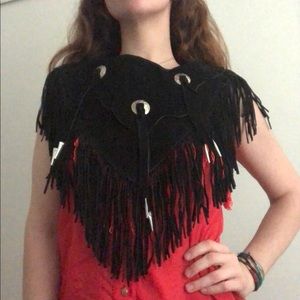 Vintage Pioneer Wear Genuine Leather Shawl